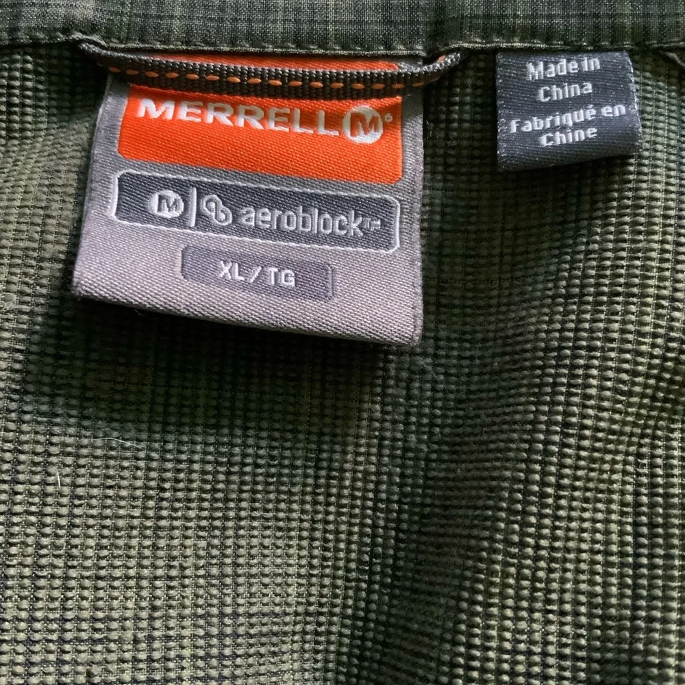 Merrell Dark Green Plaid Lightweight Jacket, Sz XL